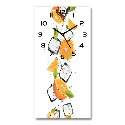 Reloj de vidrio vertical Naranjas y hielo