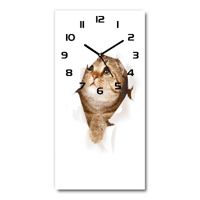 Reloj de cristal vertical Gato