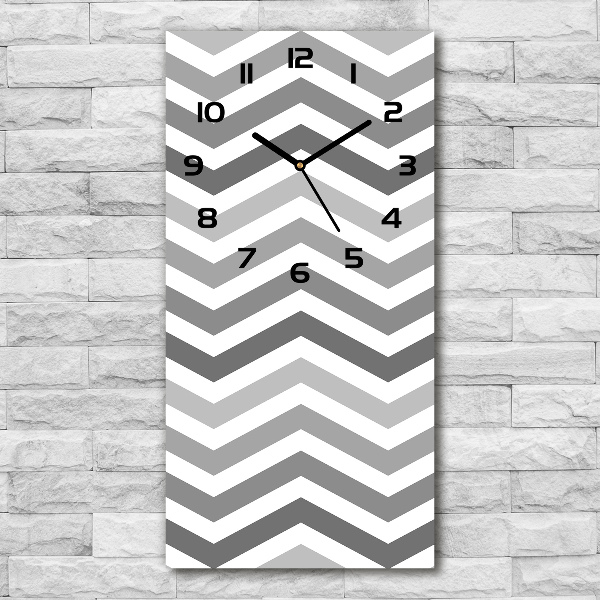 Reloj rectangular Zigzags grises