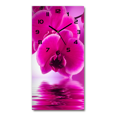 Reloj rectangular Orquídea rosa