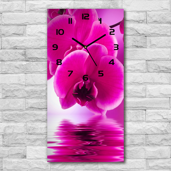 Reloj rectangular Orquídea rosa