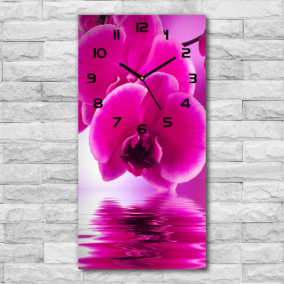 Reloj rectangular Orquídea rosa