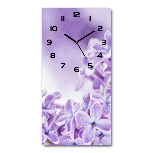 Reloj de cristal vertical Flores lilas