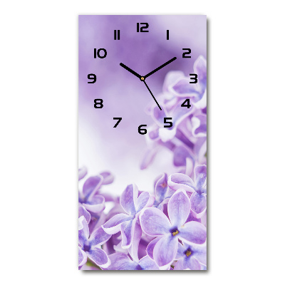 Reloj de cristal vertical Flores lilas