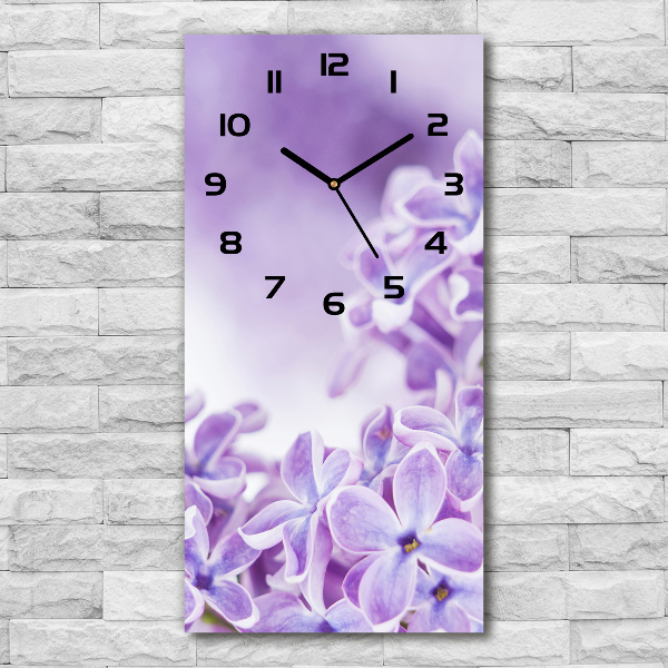 Reloj de cristal vertical Flores lilas