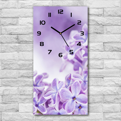 Reloj de cristal vertical Flores lilas