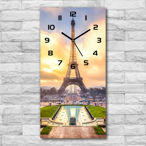 Reloj de vidrio vertical Torre Eiffel de París