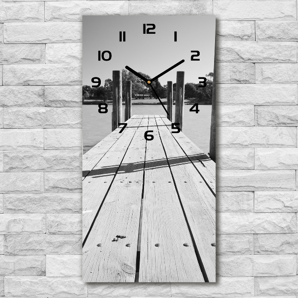 Reloj rectangular Muelle de madera