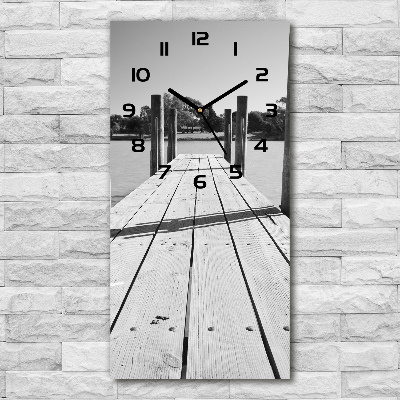 Reloj rectangular Muelle de madera