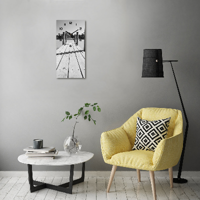 Reloj rectangular Muelle de madera