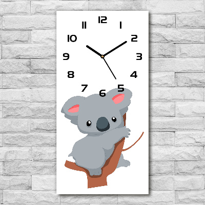 Reloj de cristal vertical Panda en un árbol