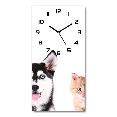 Reloj vertical Perro y gato