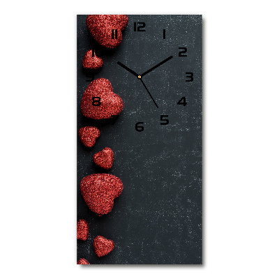 Reloj rectangular Corazones en el tablero