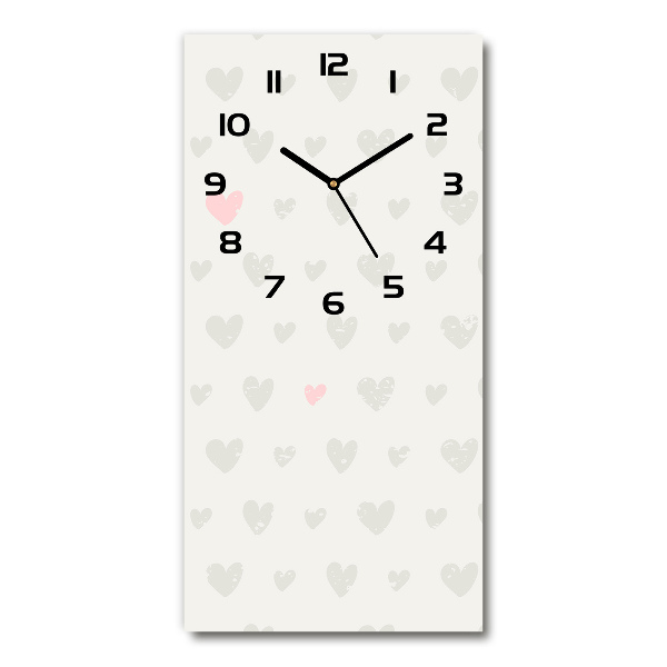 Reloj rectangular Fondo de corazones