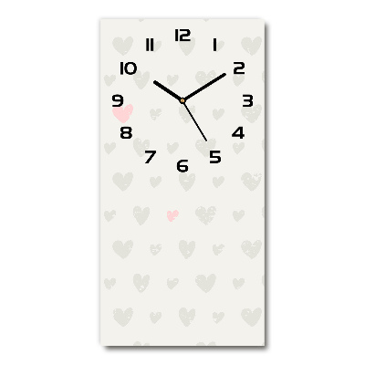 Reloj rectangular Fondo de corazones