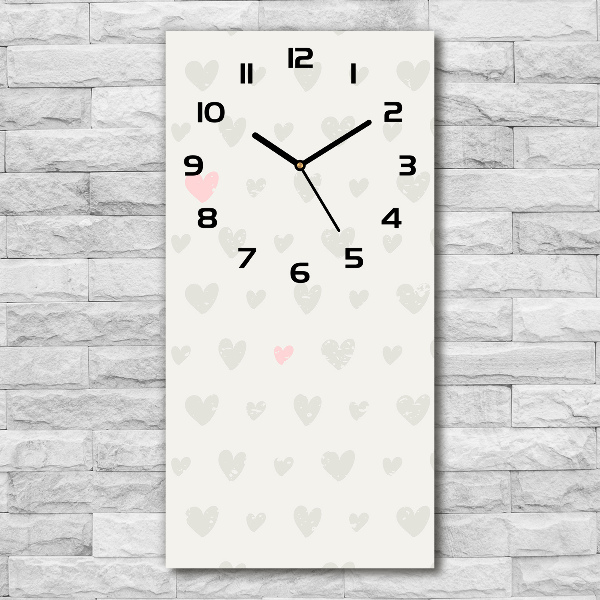Reloj rectangular Fondo de corazones