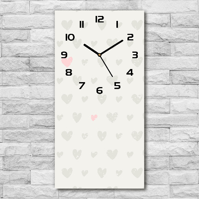 Reloj rectangular Fondo de corazones
