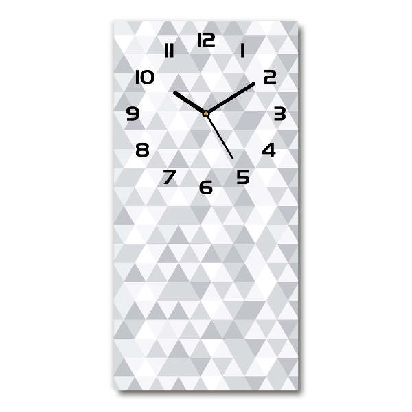 Zegar szklany ścienny Szare trójkąty
