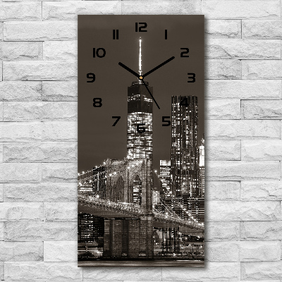Reloj de vidrio vertical Manhattan Nueva York