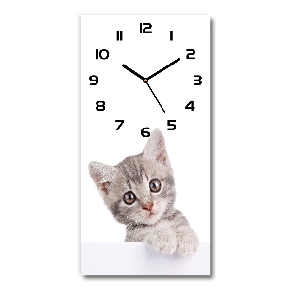 Reloj vertical Gato gris