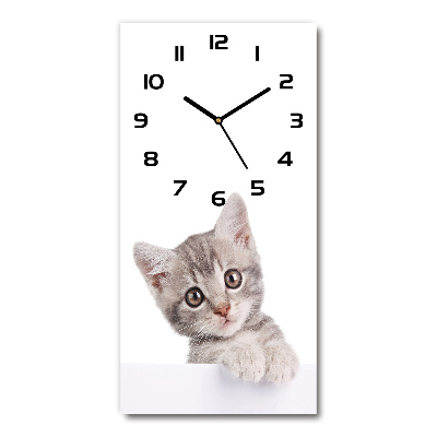Reloj vertical Gato gris