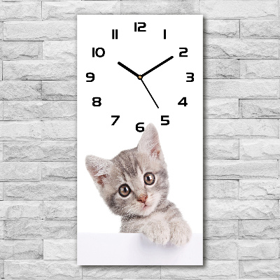 Reloj vertical Gato gris