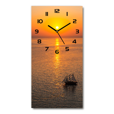 Reloj de cristal vertical Mar al atardecer
