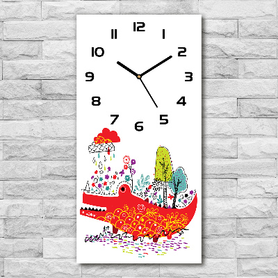 Nowoczesny zegar ścienny Krokodyl