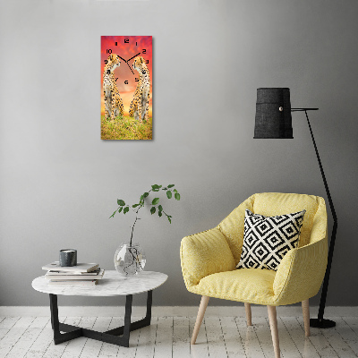 Reloj de cristal vertical Dos guepardos