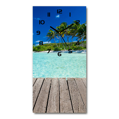 Reloj de cristal vertical Playa tropical