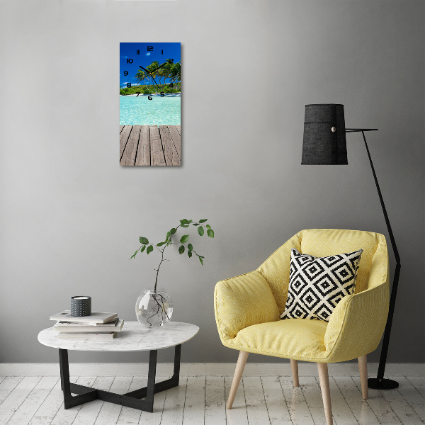 Zegar ścienny cichy Tropikalna plaża