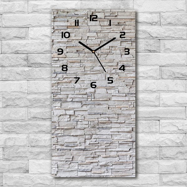 Reloj de vidrio vertical Muro de piedra