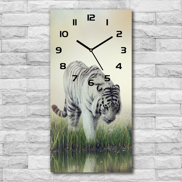 Reloj de vidrio vertical Tigre blanco