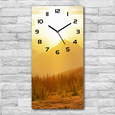 Reloj rectangular Puesta de sol sobre las montañas