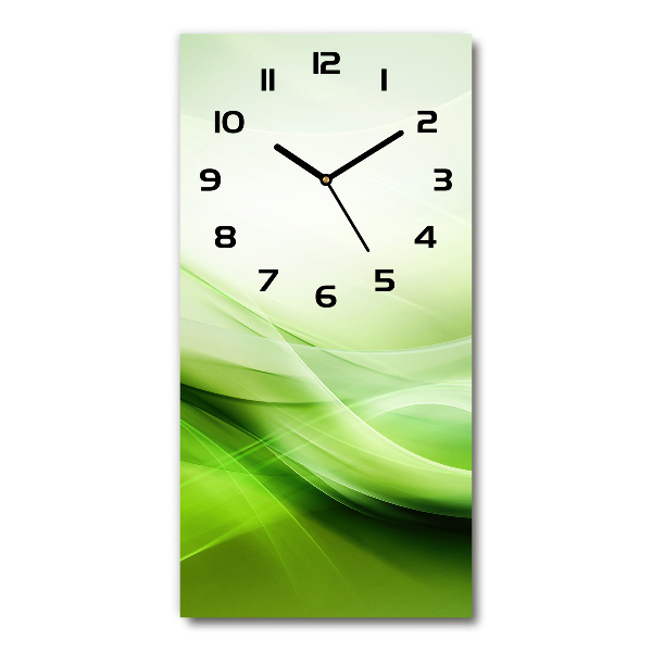 Reloj rectangular Fondo de ondas verdes