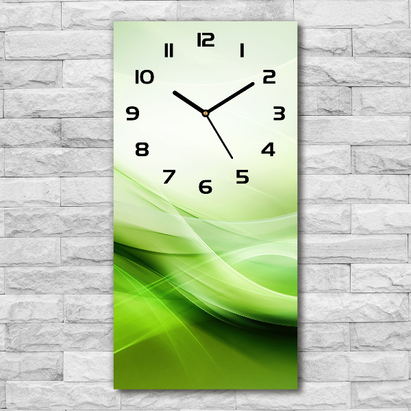 Reloj rectangular Fondo de ondas verdes