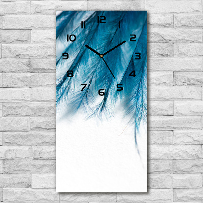 Reloj rectangular Plumas azules