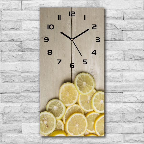 Reloj vertical Limones en madera