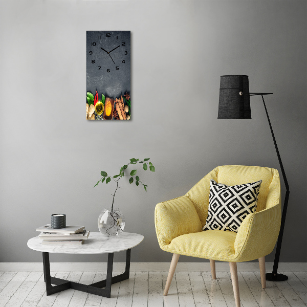 Reloj de cristal vertical Especias y hierbas