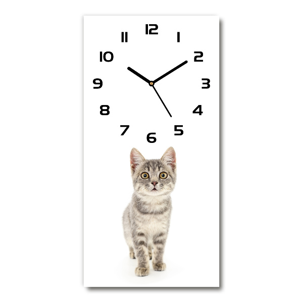 Reloj rectangular Gato gris