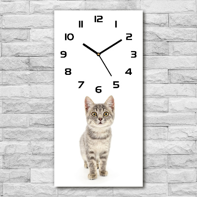 Reloj rectangular Gato gris