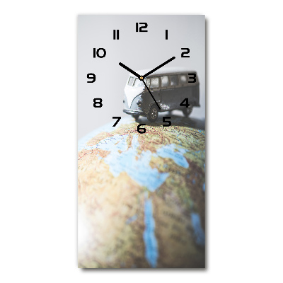 Reloj rectangular Furgoneta en un globo terráqueo