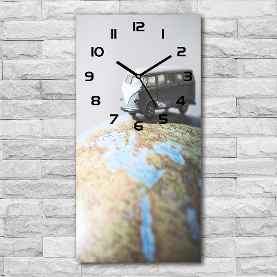 Reloj rectangular Furgoneta en un globo terráqueo