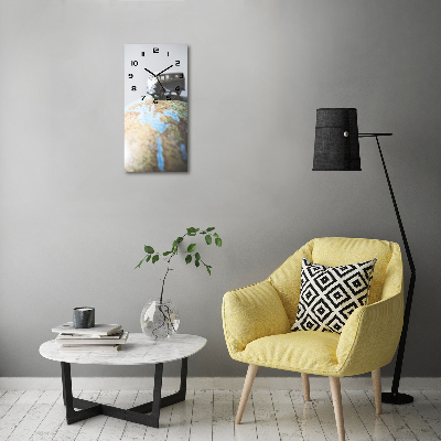 Reloj rectangular Furgoneta en un globo terráqueo