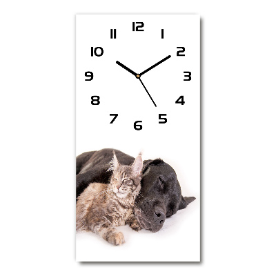 Reloj rectangular Perro y gato