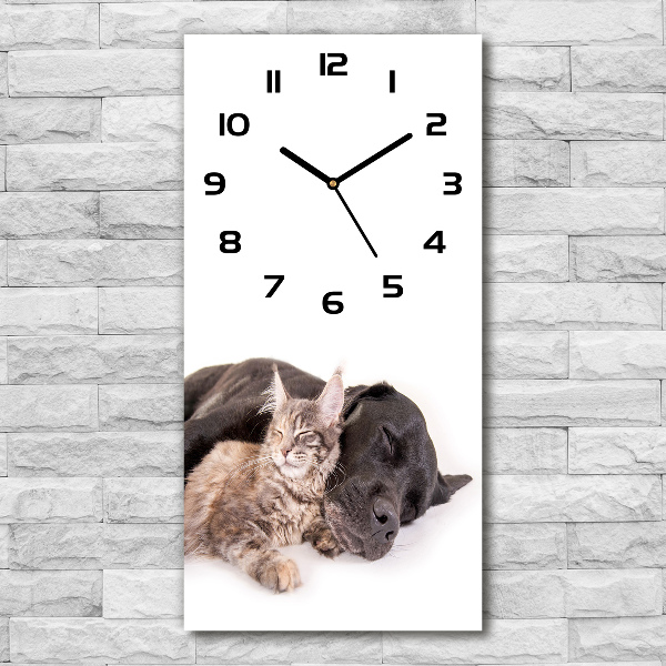 Reloj rectangular Perro y gato