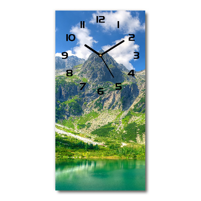 Reloj de cristal vertical Lago en las montañas