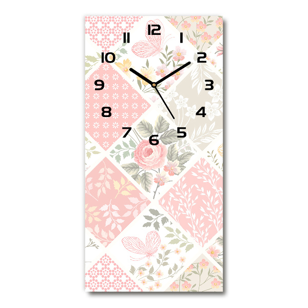 Reloj vertical Patrón floral