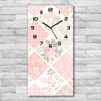 Reloj vertical Patrón floral