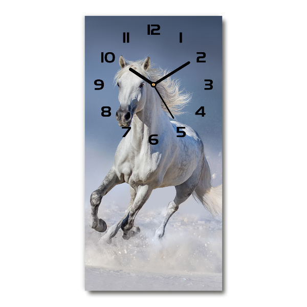 Reloj rectangular Un caballo blanco galopando